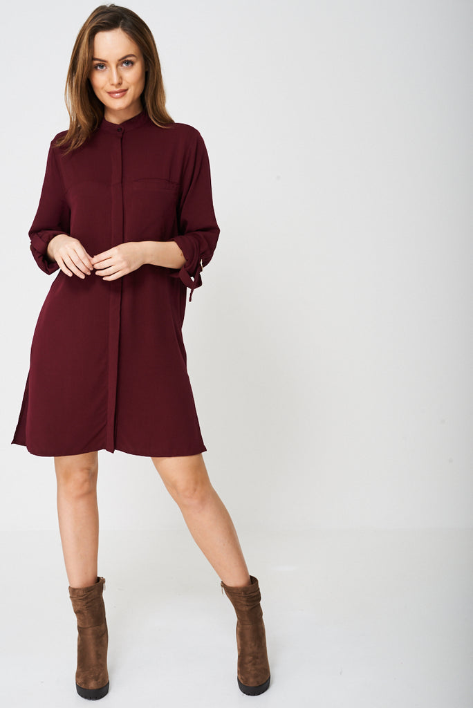 grandad collar shirt dress