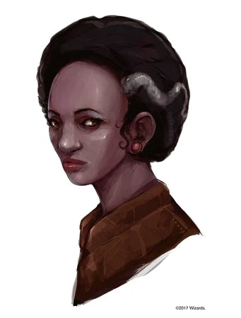 Portrait de princesse marchande Jessamine : peau noir et cheveux courts