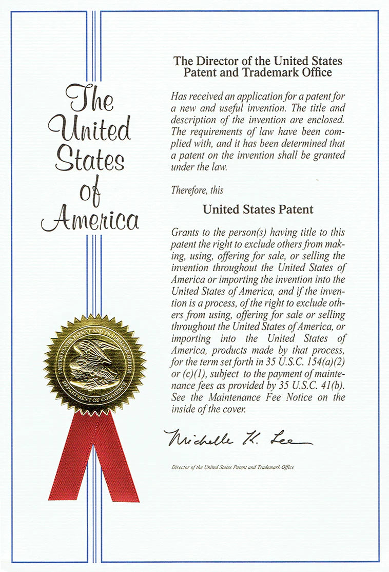 tach patent certificate