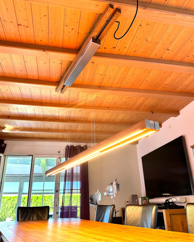 Hängeleuchte ausziehbar Eichenholz LED höhenverstellbar