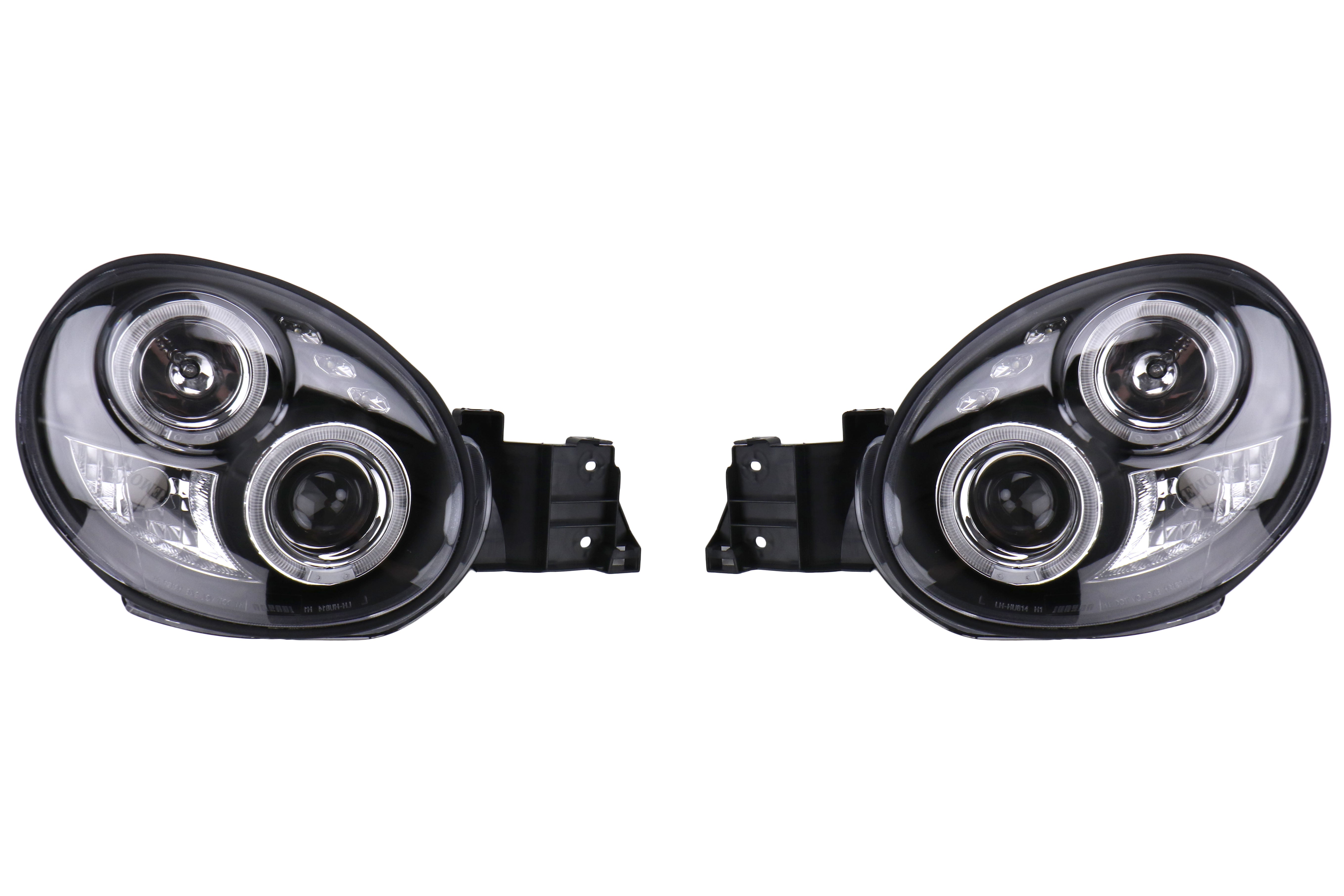 Spec-D Black Dual Projector Headlights w/ Parking LEDs - 2002-2003