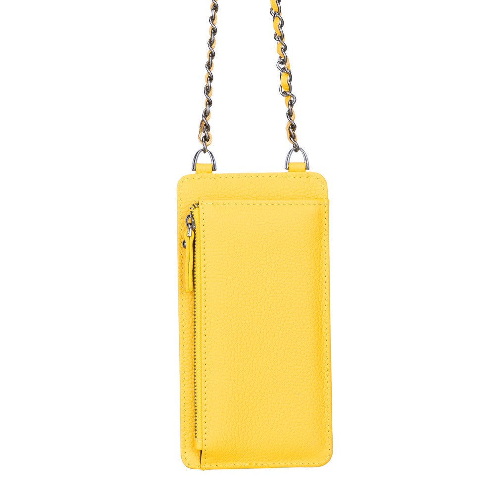 Reina 6.9 inch Compatible Leather Case with Wallet Strap FL12 Yellow