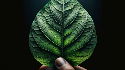 A Close-up of a Tobacco Leaf: Focusing on the intricate texture and veins