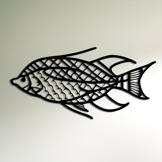 Minimalist Fish Line Art Metal Wall Art for Ocean and Fishing Enthusia –  wallartpeople