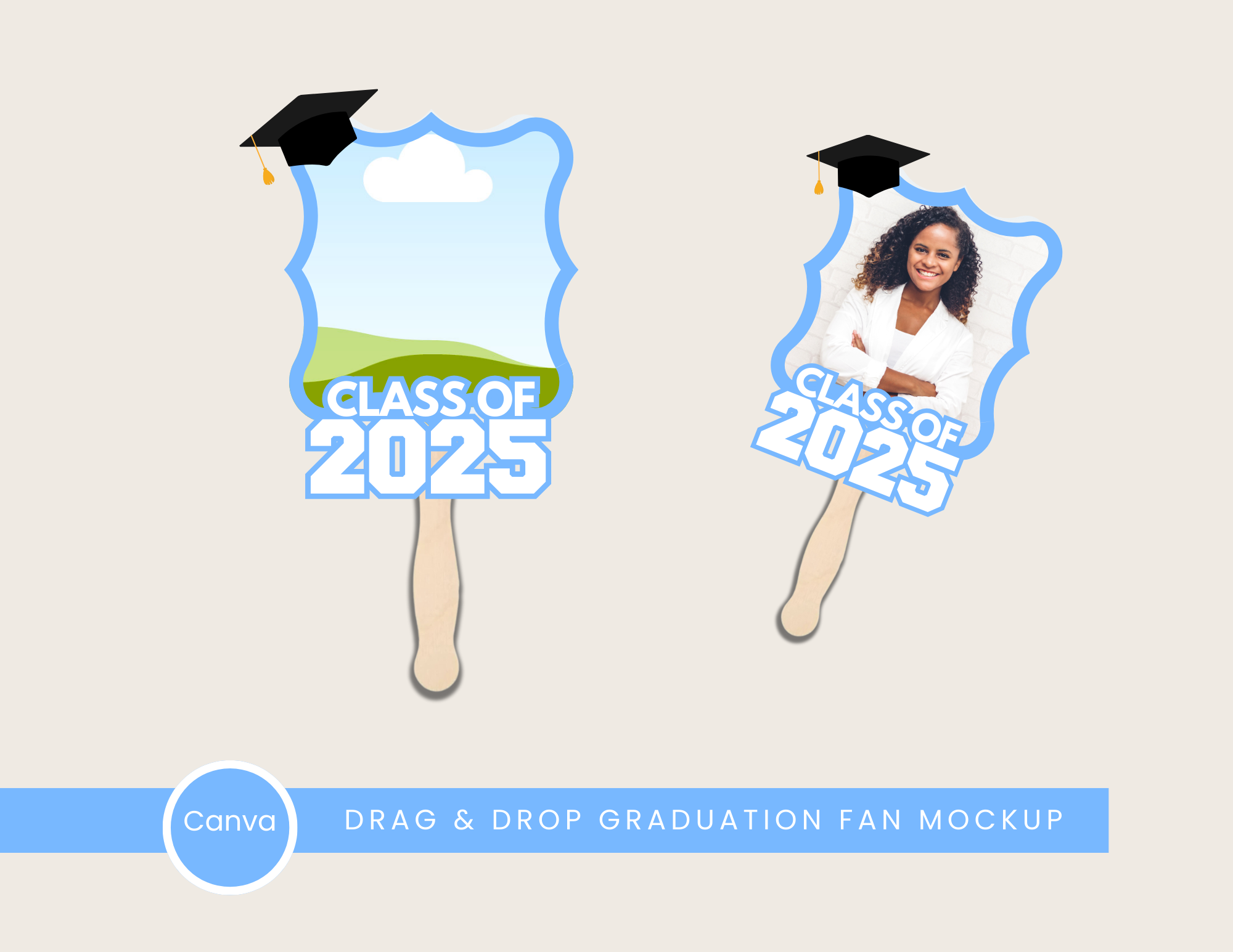 Class of 2025 Graduation Fan Template (Drag & Drop)