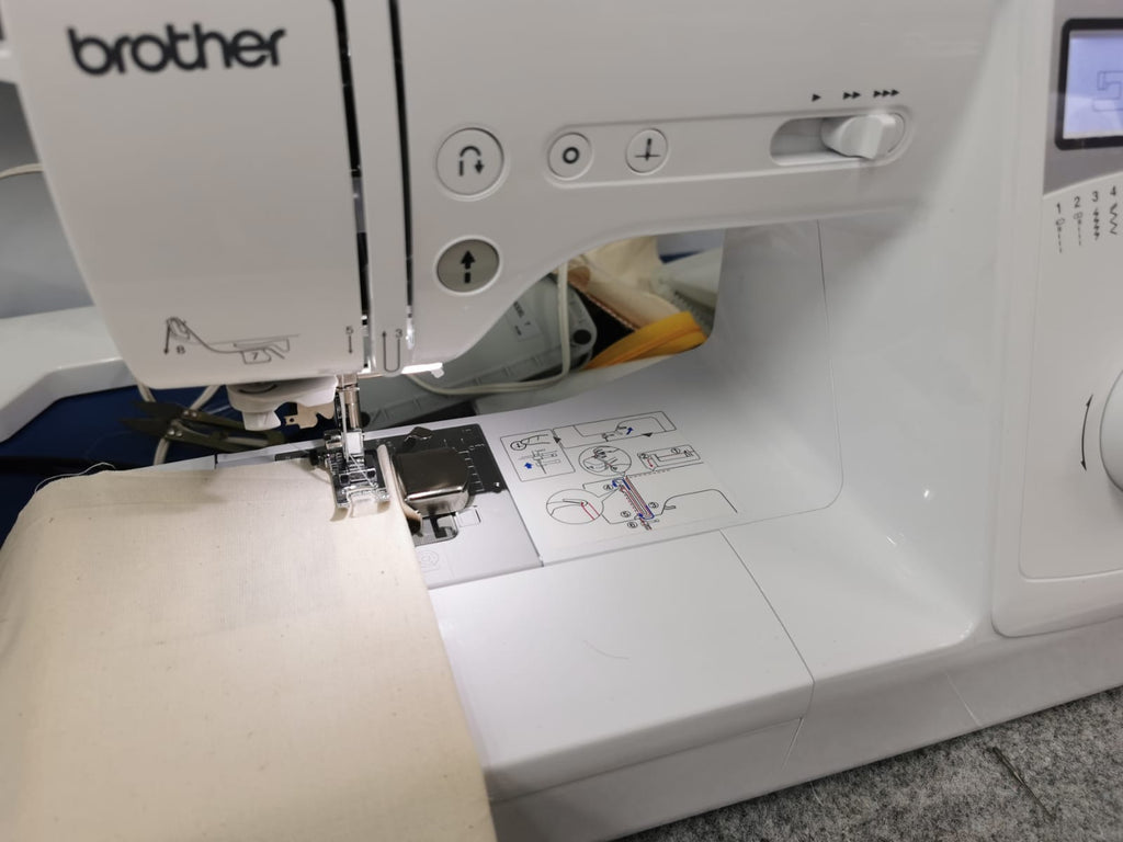 Magnetic Guide on Industrial Sewing Machine - Straight Sewing