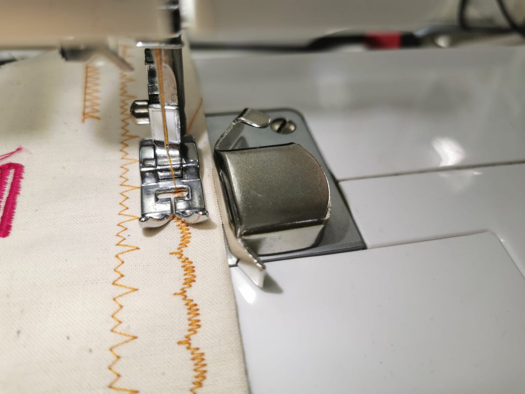 Magnetic Guide on Industrial Sewing Machine - Straight Sewing