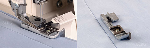 Blind hem foot The blind hem foot lets you sew invisible hems on medium- to heavy weight fabrics.  Item no.: B5002S02A
