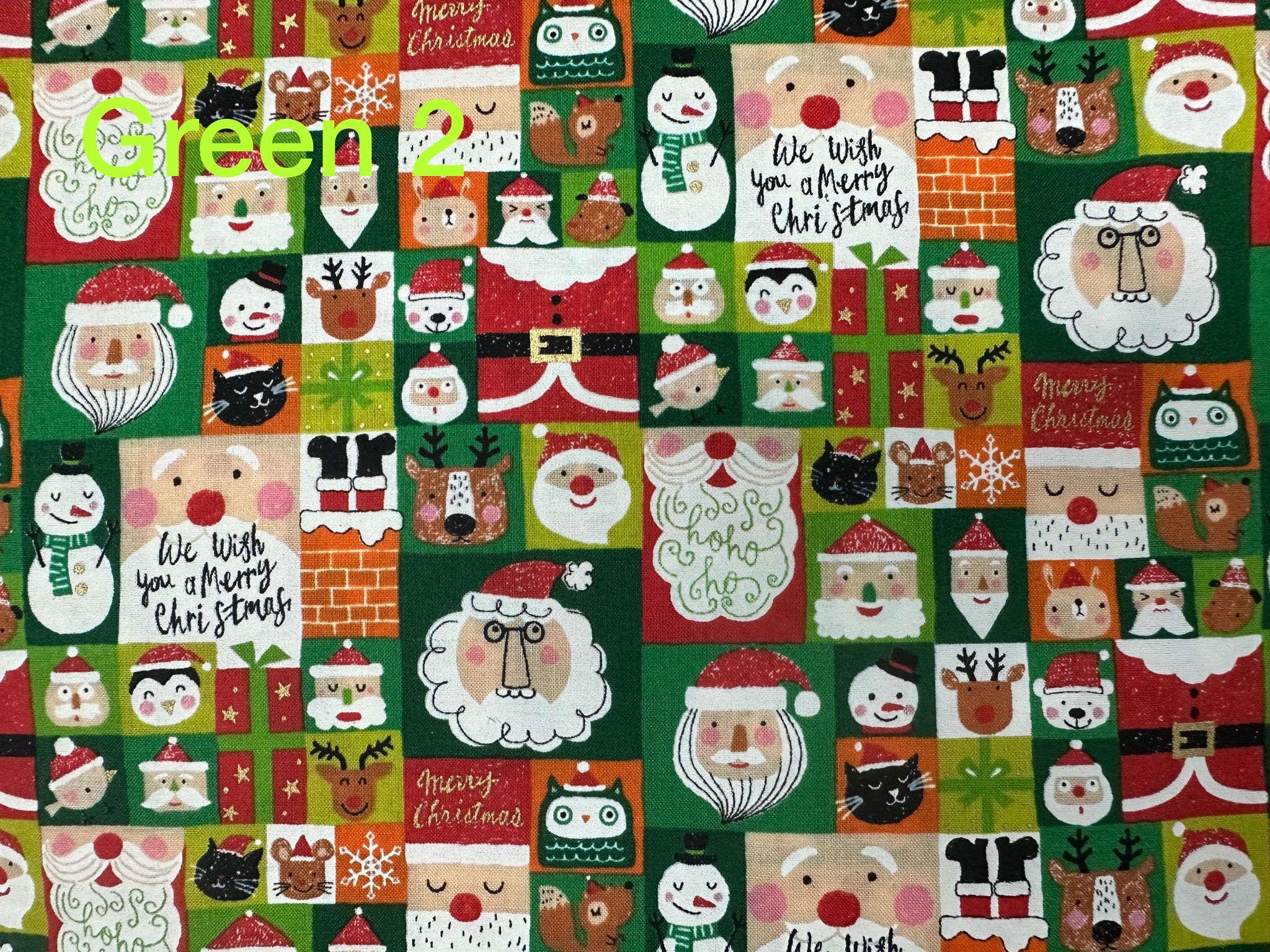 Christmas Prints Fabric - Green 2