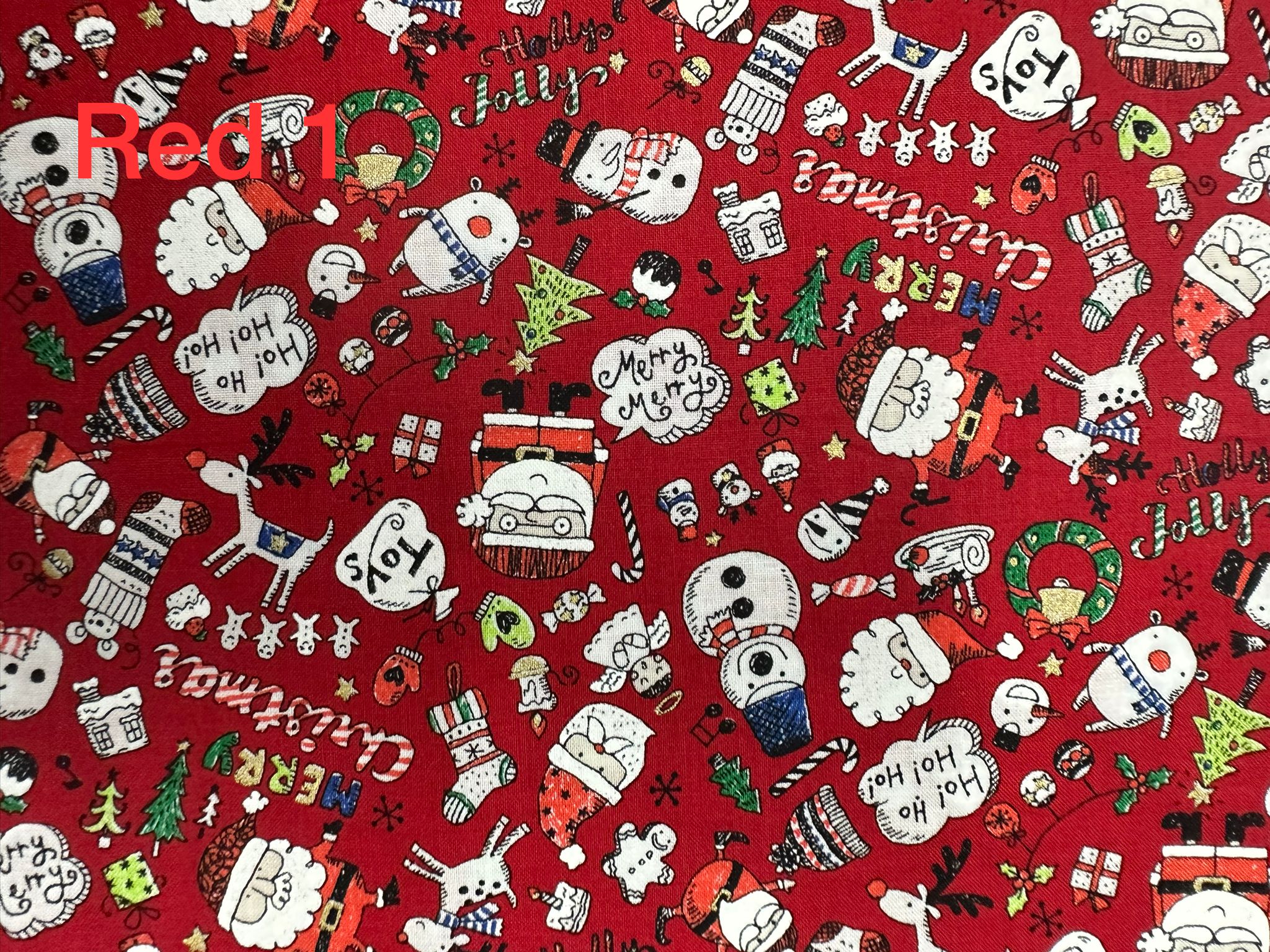 Christmas Prints Fabric - Red 1