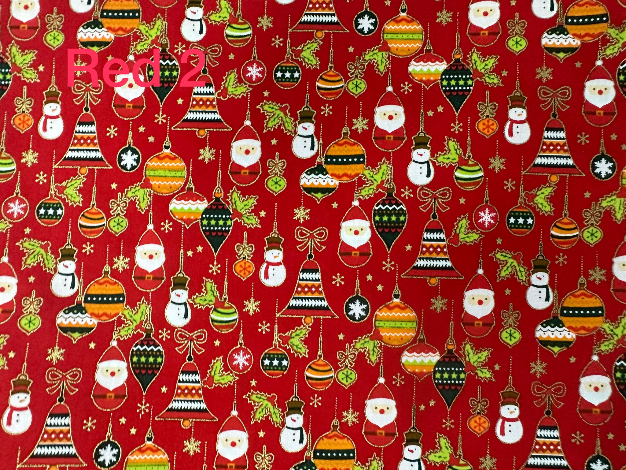 Christmas Prints Fabric - Red 2