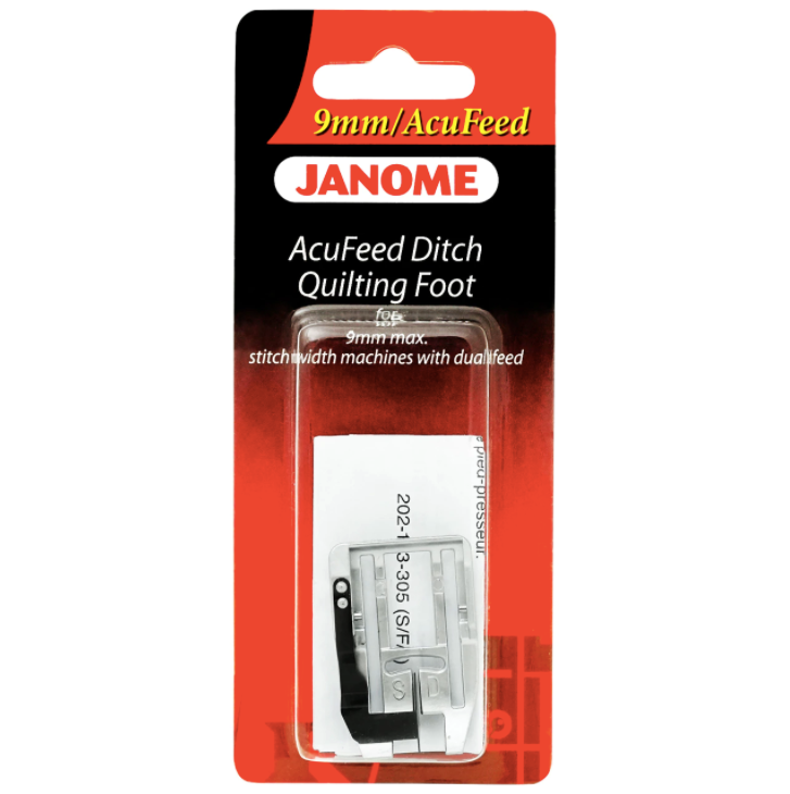 Janome Acufeed Ditch Quilting Foot - 9mm (Original) 9mm Stitch width machines with dual feed