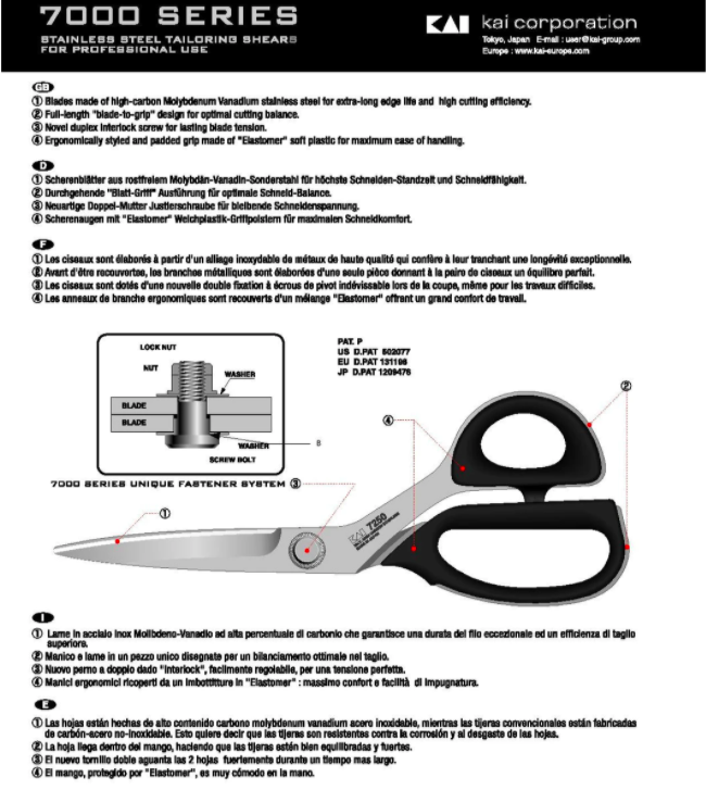 KAI 7000 Series Scissor www.Sewing.sg