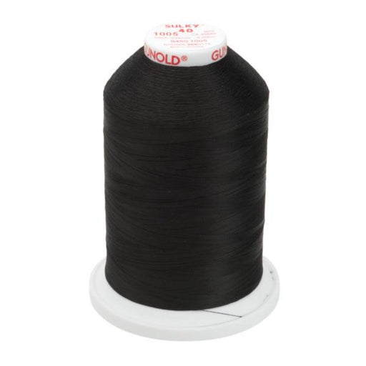 Sulky 40 Wt. Rayon Thread- Black - 5,500 yd. Jumbo Cone