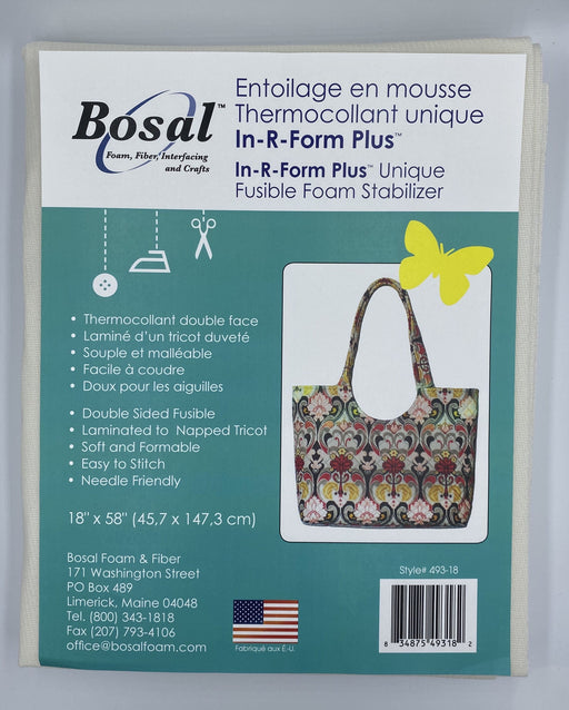 Bosal In-r-form Plus Double Sided Fusible Foam Stabilizer 18in X 58in,  Purse and Bag Batting for Crafting 