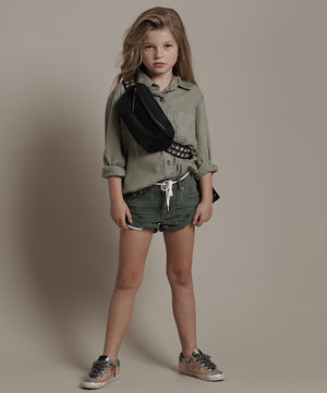 One Teaspoon Kids - Bandit Denim Short - Vintage Khaki Girls Summer Fashion