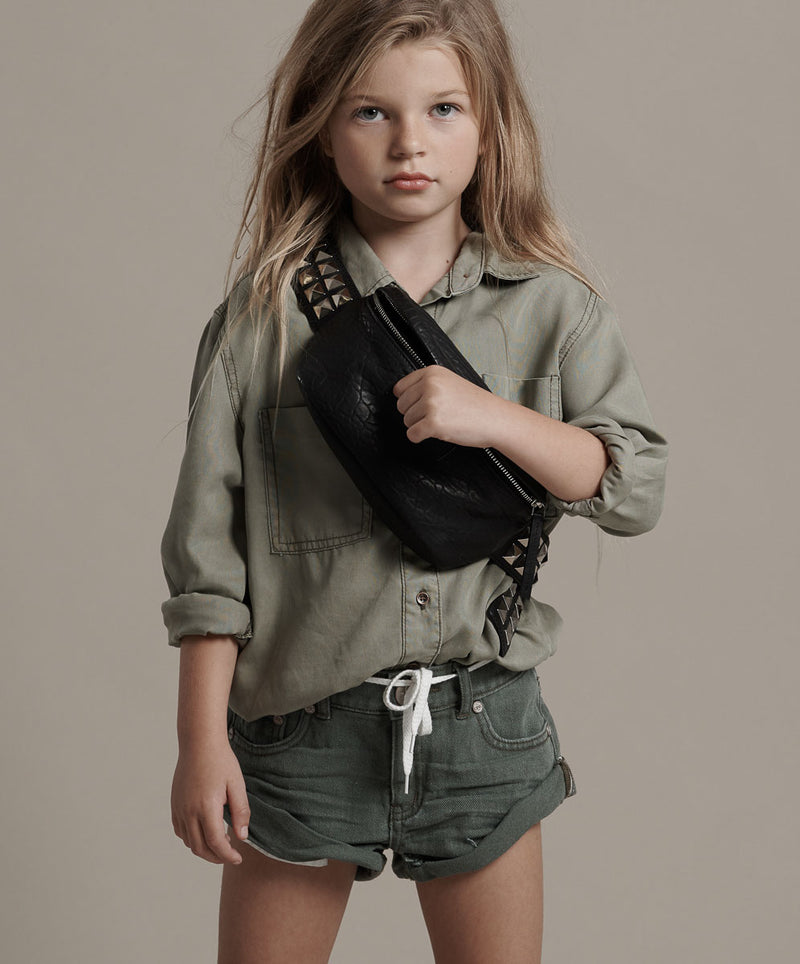 One Teaspoon Kids - Bandit Denim Short - Vintage Khaki Girls Summer Fashion