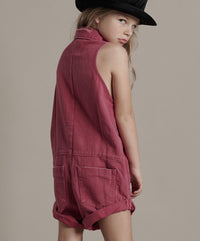 One Teaspoon Kids - Mini Braxton Jumpsuit - Rigid Ruby Girls Summer Fashion Denim