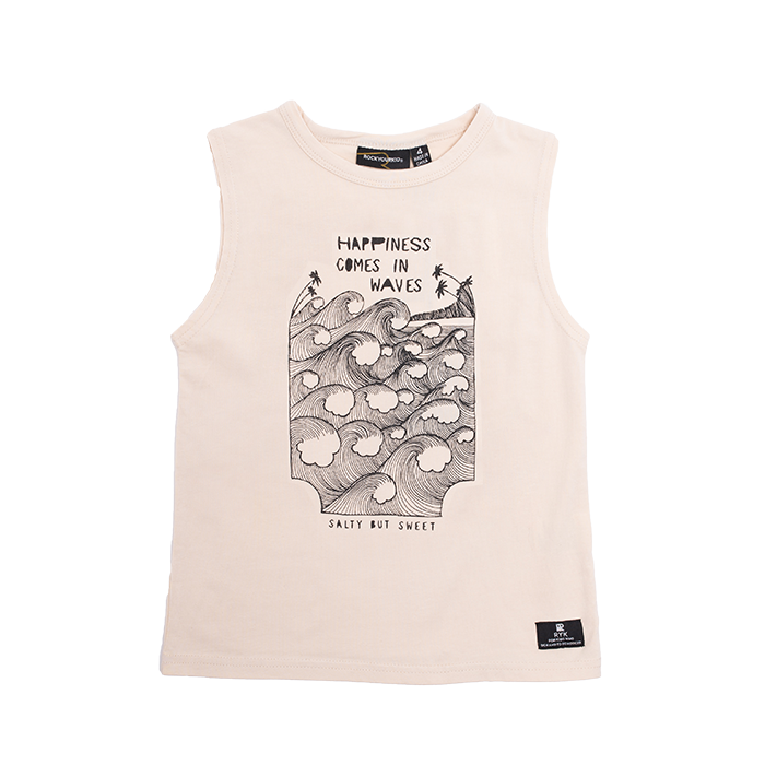 Rock Your Kid - Happiness Singlet - Oatmeal