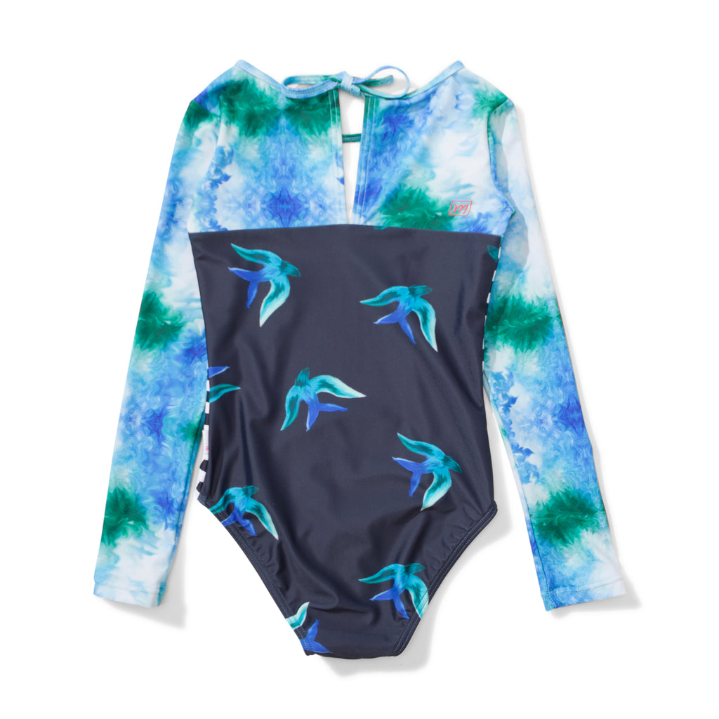 Missie Munster - Blue Bird Singlet - Floral summer girls swimwear fashion