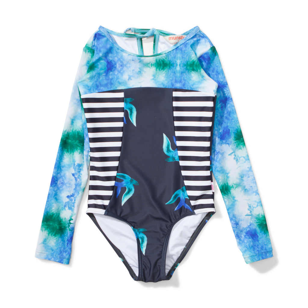Missie Munster - Blue Bird Singlet - Floral summer girls swimwear fashion