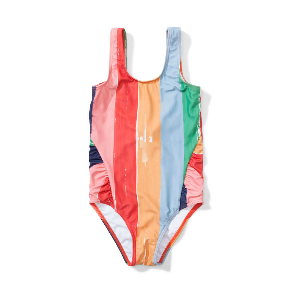Missie Munster - Sunshine One Piece - Rainbow Stripe summer girls swimwear fashion