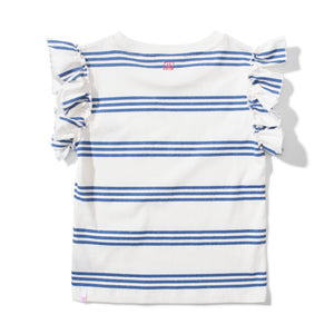 Missie Munster - Triple Frills Tee - Navy Stripe summer girls fashion