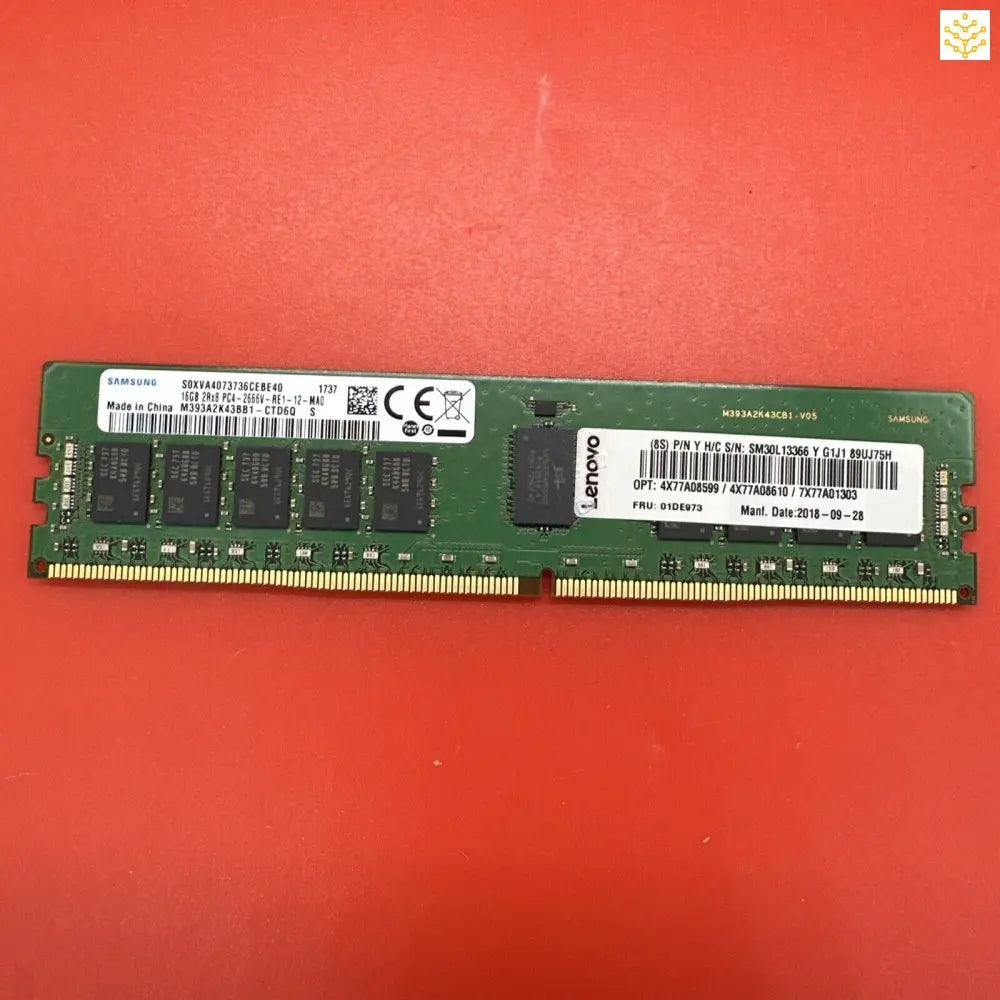 16GB 2Rx8 PC4-2666V Lenovo 01DE973 4X77A08599 M393A2K43BB1-CTD Server Ram