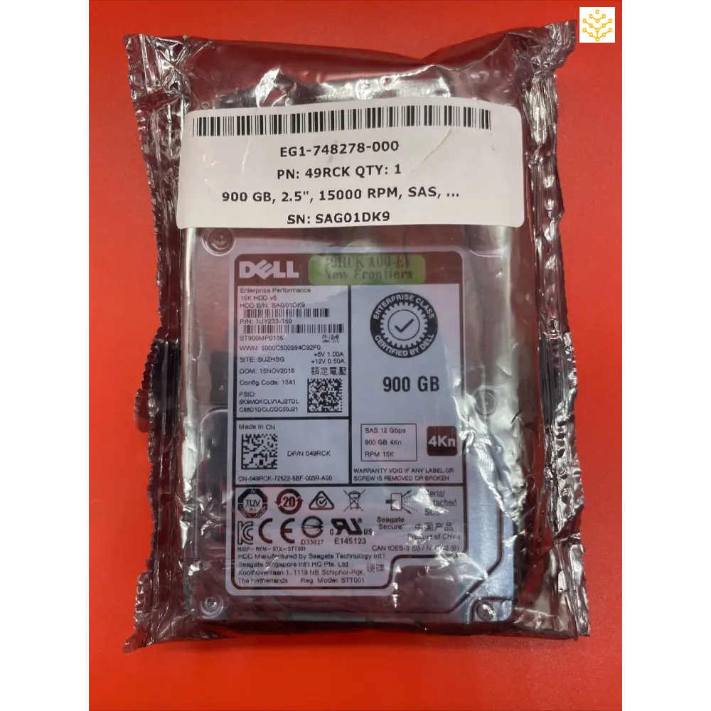 900G 15K SAS 12Gbps 4Kn 2.5 Dell 49RCK 049RCK ST900MP0136 Hard Drive
