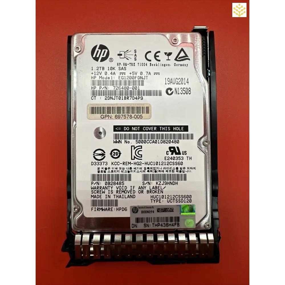 HPe 718162-B21 1.2TB 10K RPM Hot Swap SAS Hard Drive