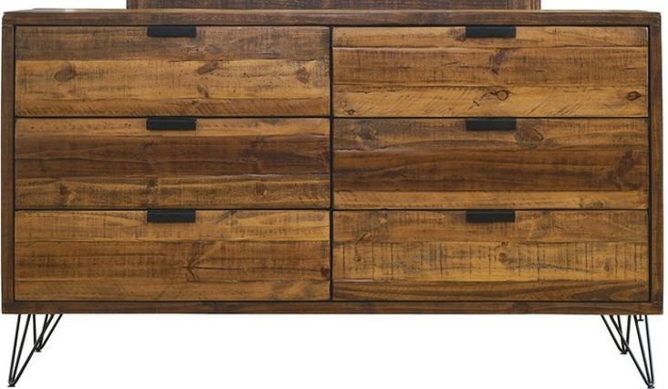 Elements International Cruz 6 Drawer Dresser in Brown