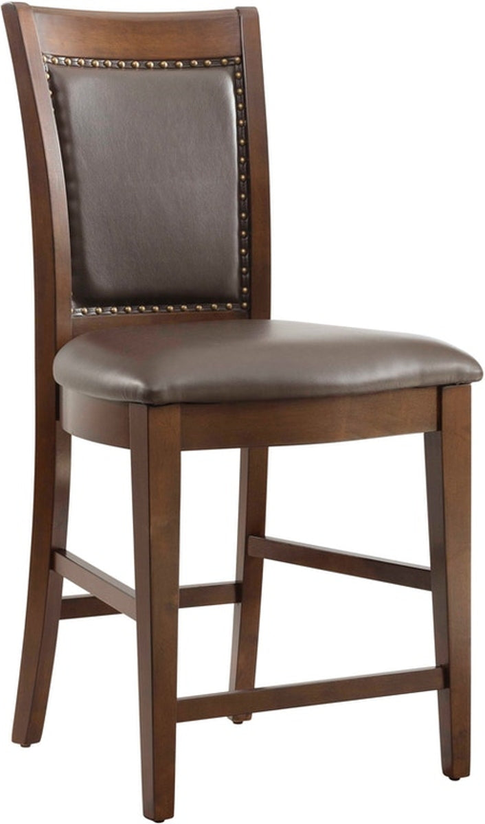 Elements International Prescott Counter Height Chair (Set of 2) in Walnut