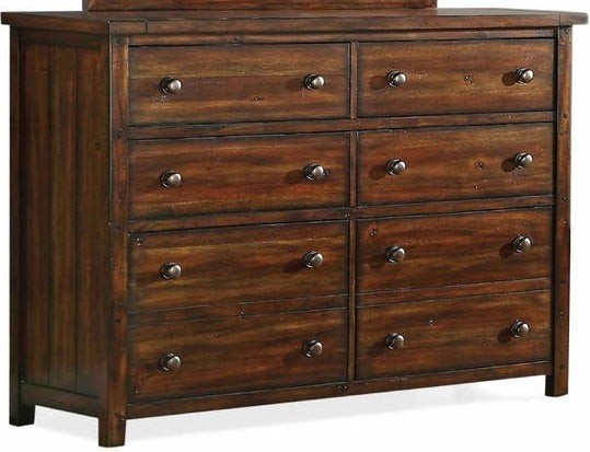 Elements International Dawson Creek 8 Drawers Dresser in Chestnut