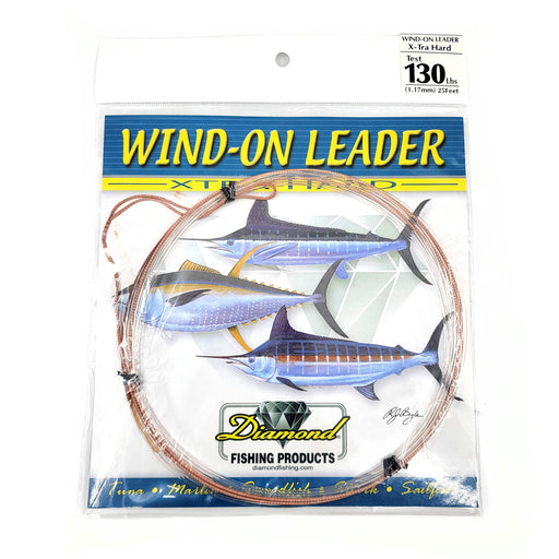 Diamond Monofilament Wind On Leader 80lb 25' Smoke Blue