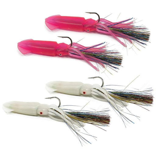 5 Pairs 4.5 Ling Cod Squid Rigs Two Bulb Rockfish Fishing Lures Choose  colors