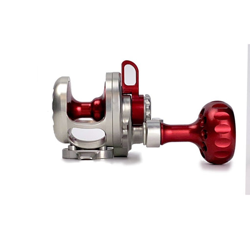 SEIGLER LG LARGE GAME LEVER DRAG REEL- LEFT HAND – SILVER/RED  مؤسسة  الاتحاد لبيع المعدات والأدوات البحرية