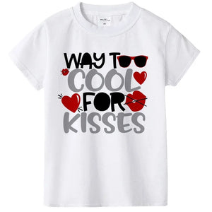 Way Too Cool For Kisses T-shirt for Boys | Cotton Blend - itsykitschycoo