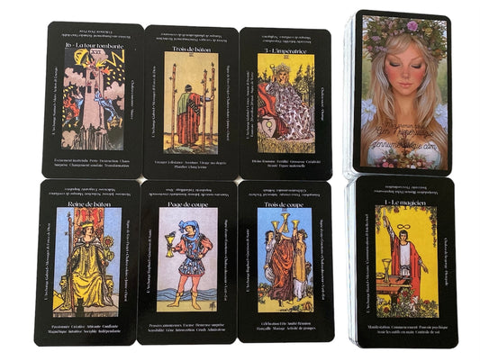 GWE Tarot - Carte Tarot Débutant Français, Pas Besoin de Livre Guide, Jeu  de Tarot de Mots-Clés, Cartes Tarot dapprentissage