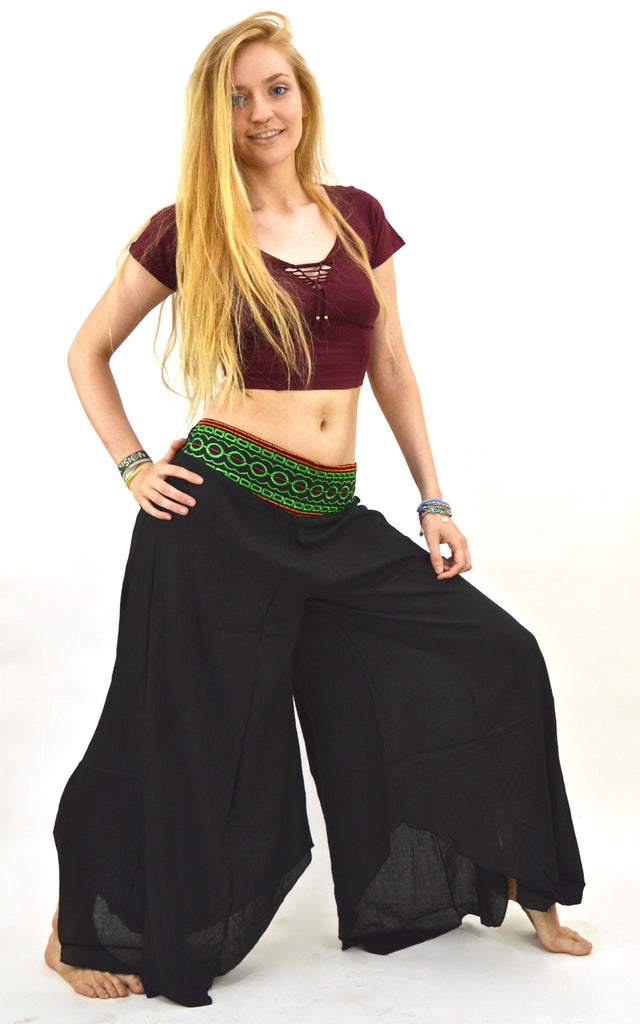 Karma Flared Embroidered Gypsy Pants