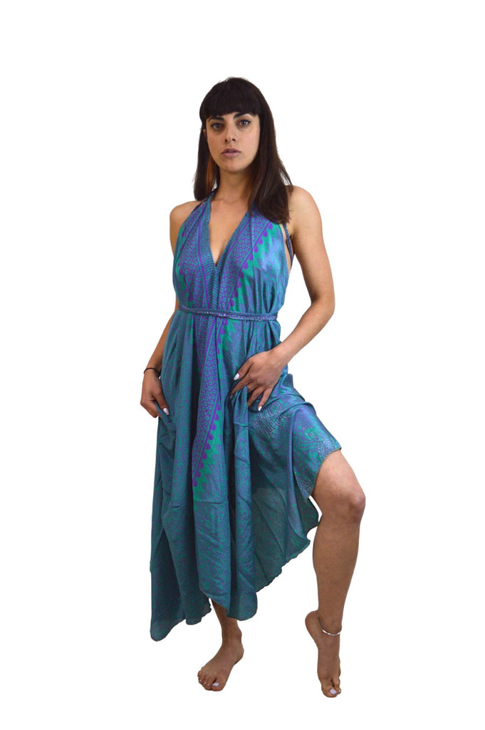 Long Silk Sequin Beach Dress