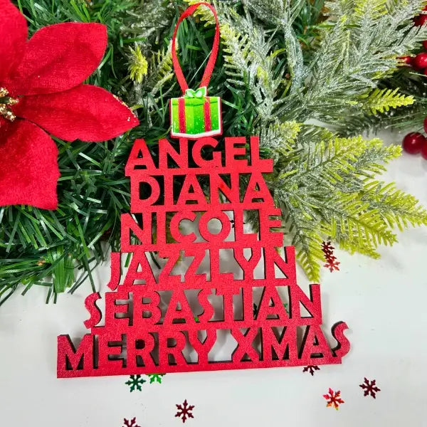 Ornaments Personalizados: Árbol de Letras Navideñas