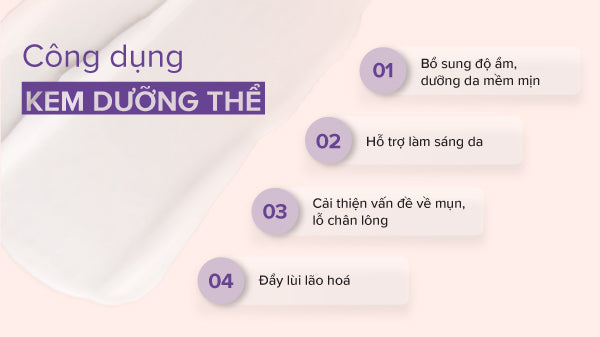 công dụng của kem dưỡng thể, công dụng của sữa dưỡng thể
