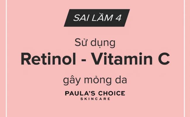 có nên dùng retinol với vitamin c, retinol có dùng chung với vitamin c được không