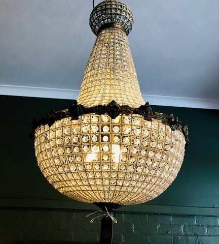 crystal vintage metal chandelier