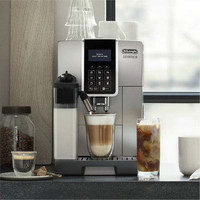 DeLonghi Dinamica Coffee Maker w/LatteCrema Silver