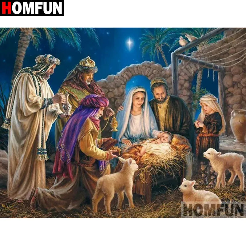 HOMFUN Rhinestone Painting Crystal Decor Diy Diamond Painting"Religious figure"3D Cross Stitch Pattern Diamond Embroidery A27627