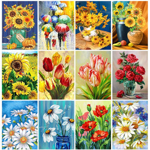 5D DIY Diamond Painting Kit Floral Landscape Cross Diamond Embroidery Painting Full Round Diamond Mosaic Home Decor Gift - LIRUNQIU
