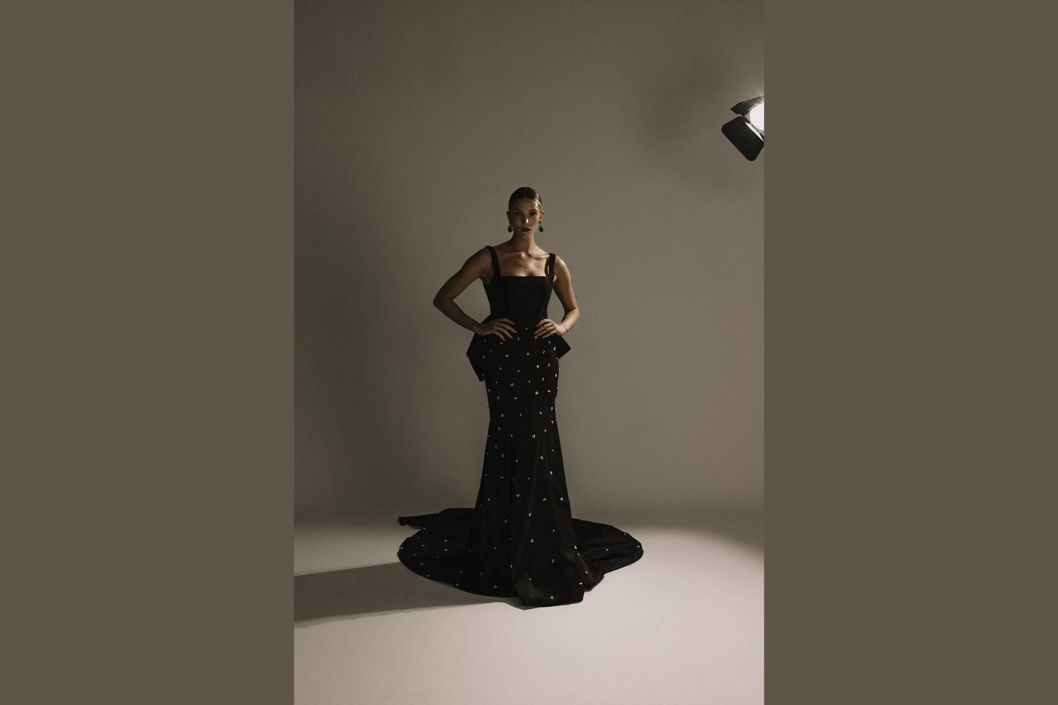 Black Wedding Dress:Hera Couture Lalune Black Wedding Dress