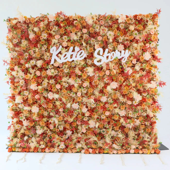 100% handmade, the fall orange flower wall provides a lifelike appearance and is easy to set up.