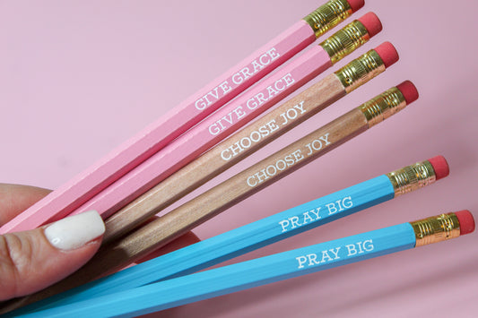 Dream Big Pencil Set, Stationery Gift, Motivational Pencil